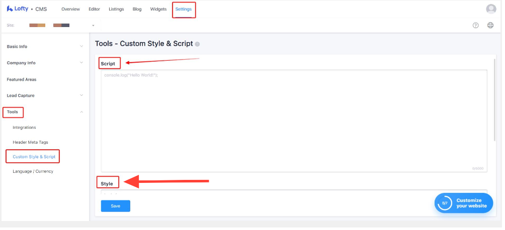 cms tool cstyle and script.png