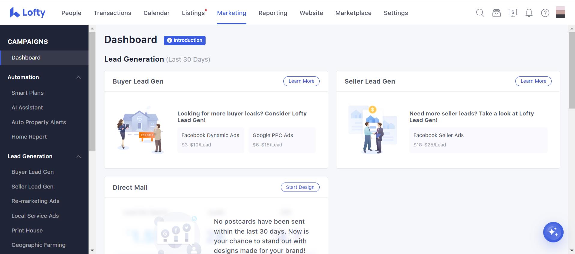 Marketing Section -Lofty Lead Capture Tools – Lofty Help Center