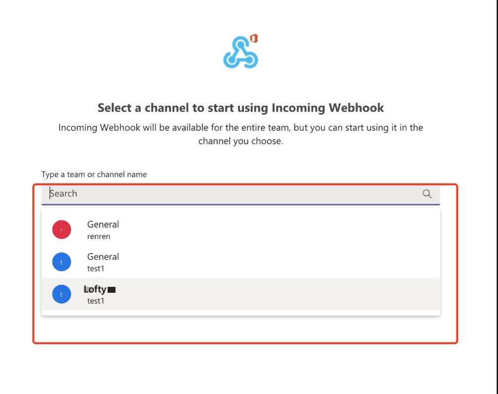 select a channel for MS webhook.jpeg