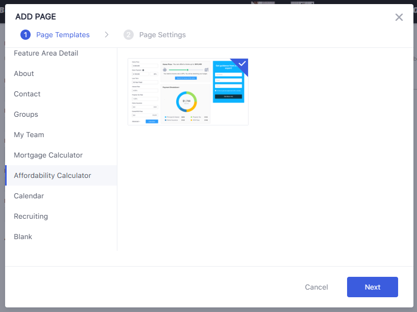 step-01-mortgage-calculator-template-selection